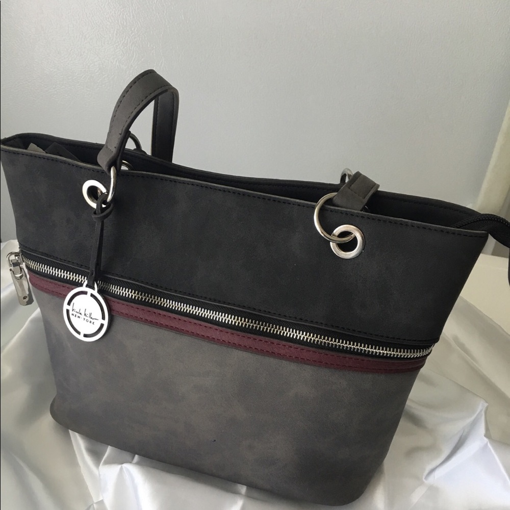 Nicole Miller Handbag Grey and Black
